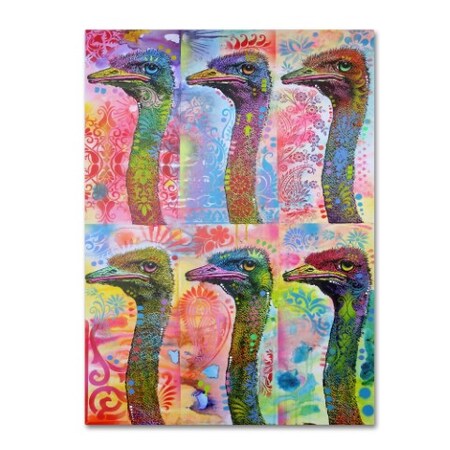 Trademark Fine Art Dean Russo '6 Ostriches' Canvas Art, 18x24 ALI18496-C1824GG